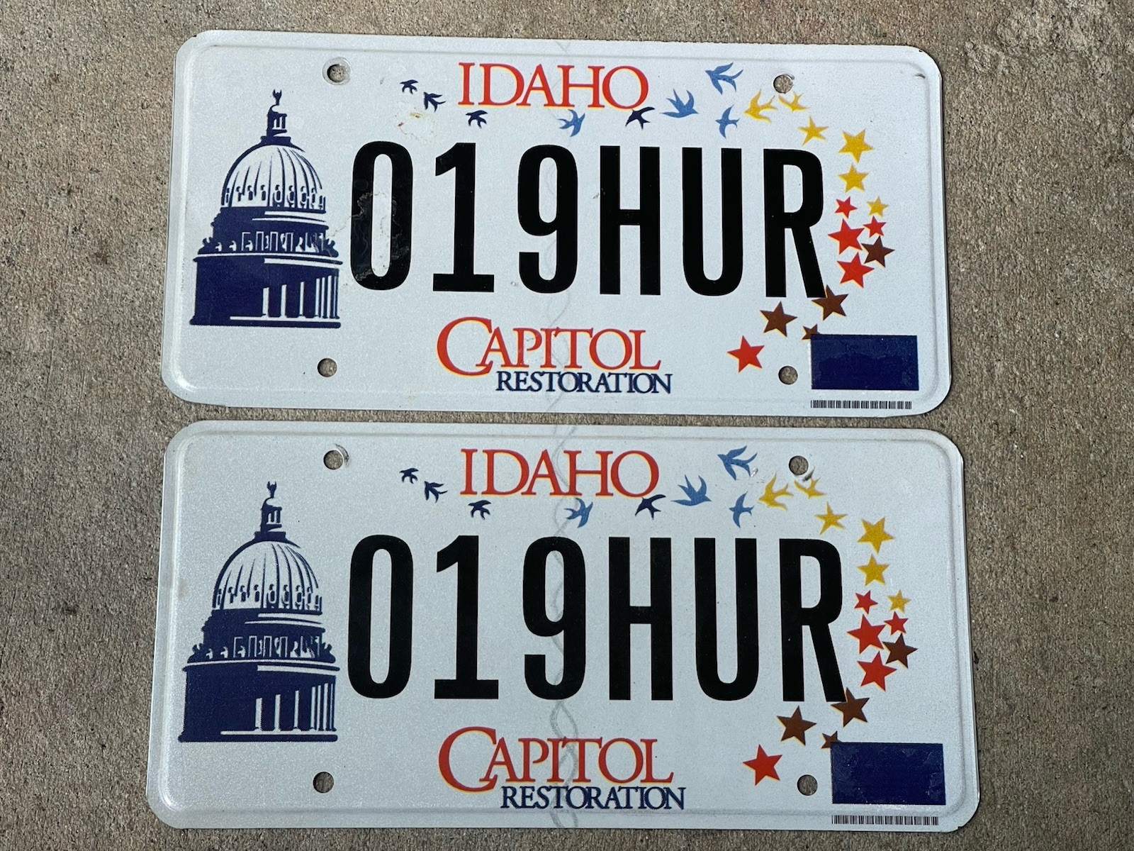 Idaho License Plate Capitol Restoration Expired Matched Pair License Plates