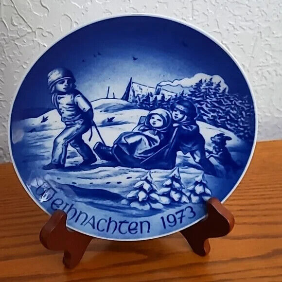 Bareuther Weihnachten 1973 Collector\'s Porcelain Plate Bavaria Germany COOL