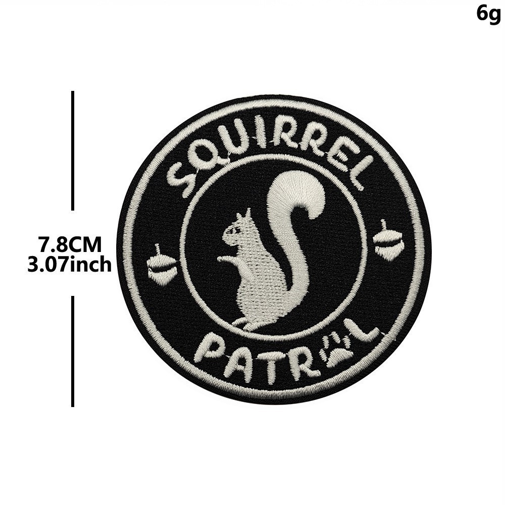 Squirrel Patrol Embroidered Funny Tactical Morale Backpack Patch