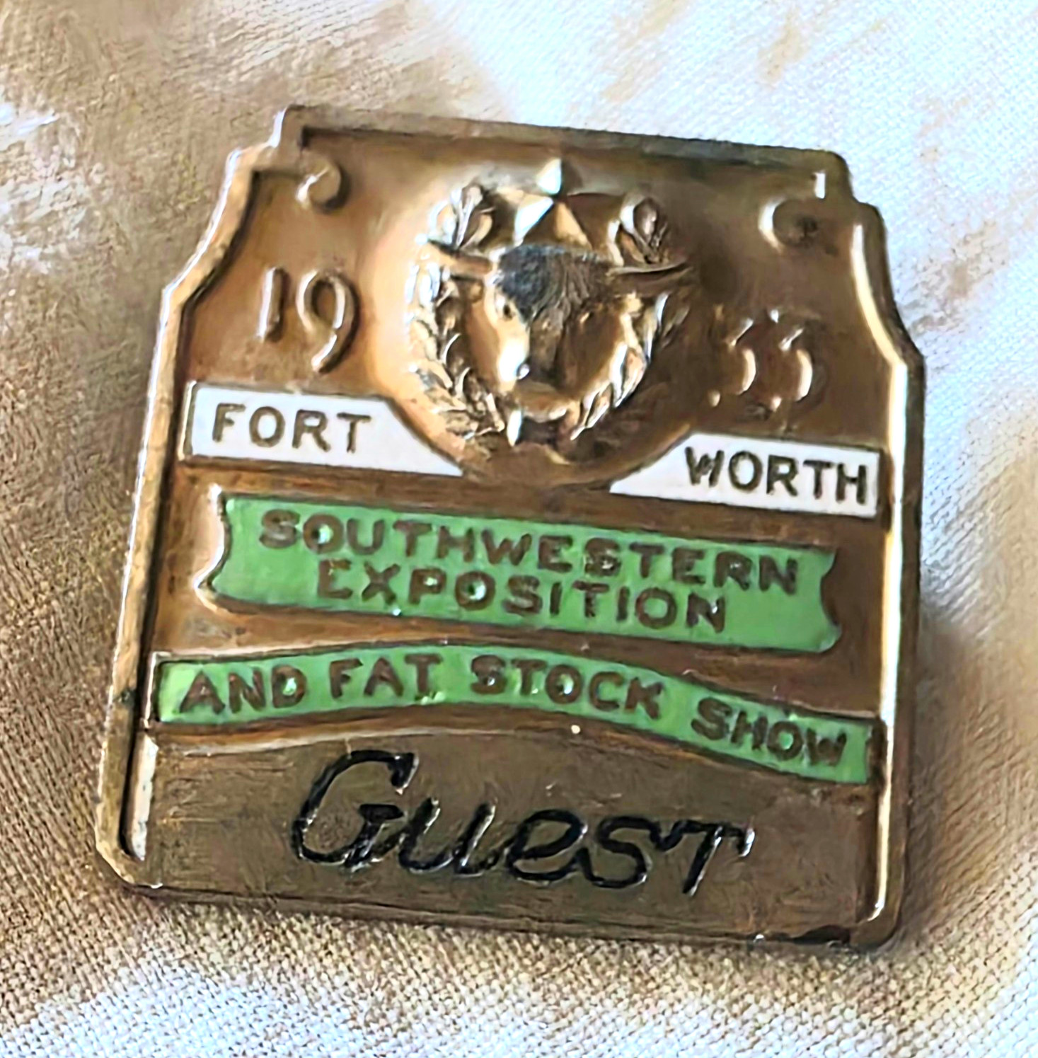 Ft. Worth 1933 Fort Worth Fat Stock Show Guest Metal Belt pin