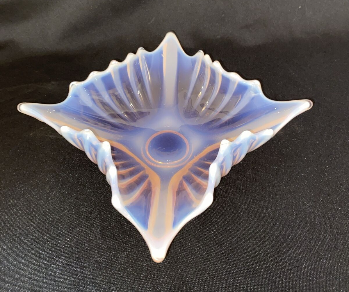 Vintage Fostoria Heirloom Pink Opalescent Square Star Bowl  ~ 