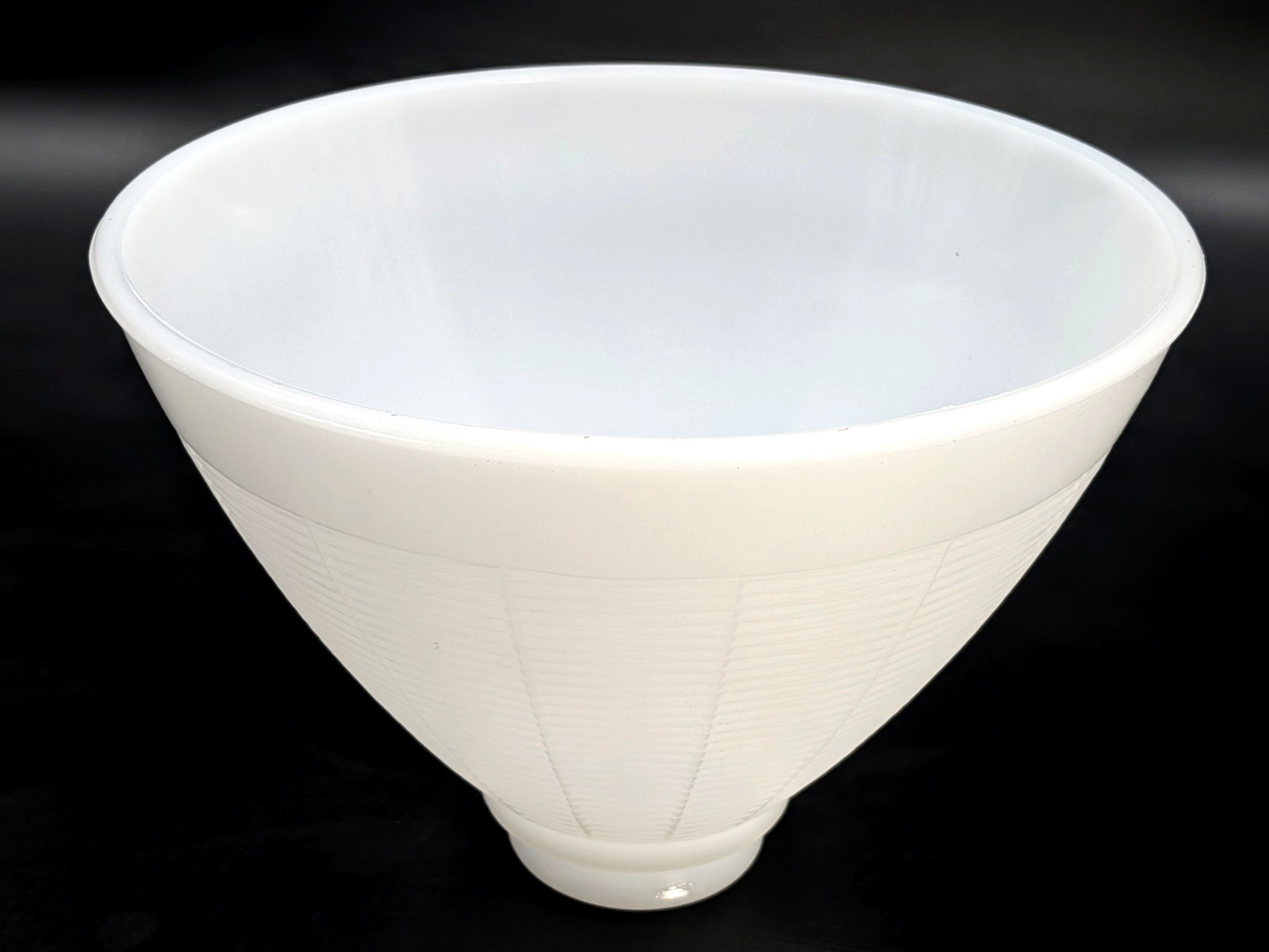 NOS 8” dia. White Milk Glass Diffuser Torchiere Reflector, 2-1/4” Fitter