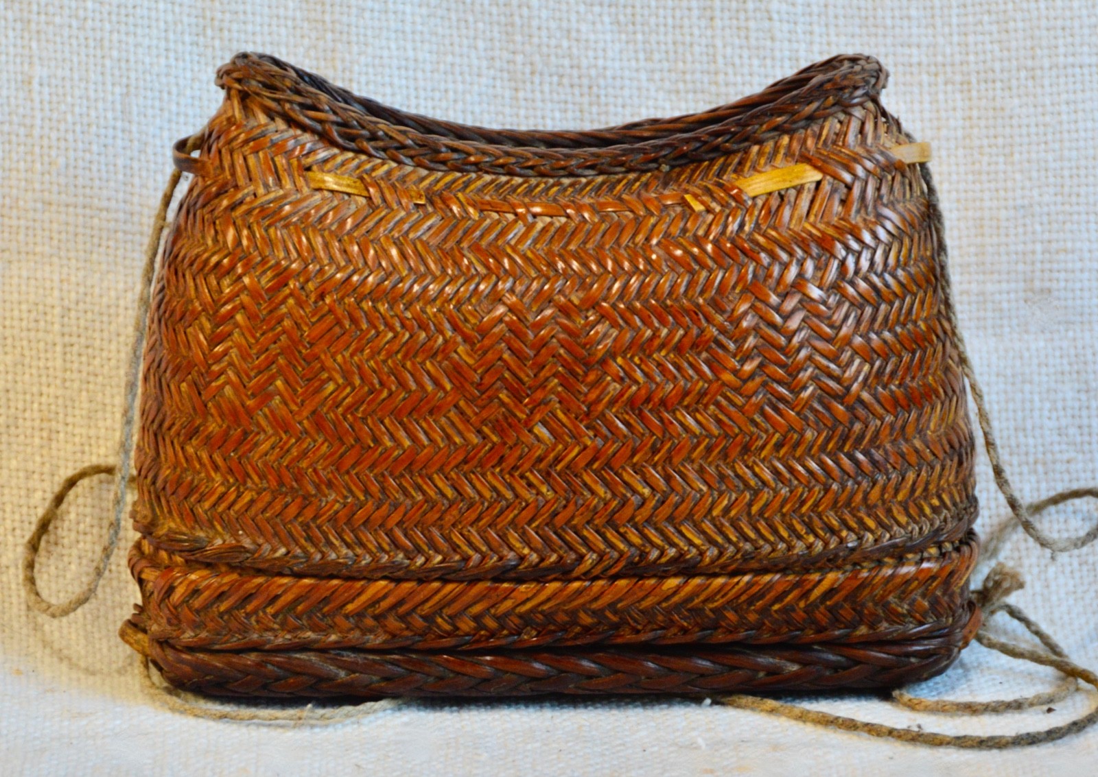 Vintage Philippine Kupit Hand Woven Basket