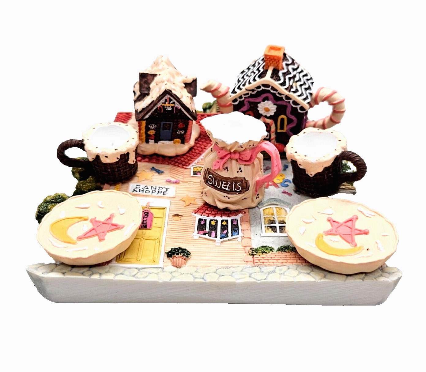Vtg 97 Popular Imports Old English Candy Shoppe Miniature Tea Set Resin Decor