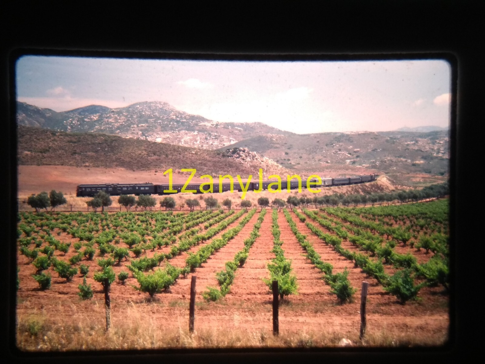 HG03 35MM TRAIN SLIDE Photo Engine Locomotive SD & A , TECATE, MEX 1988