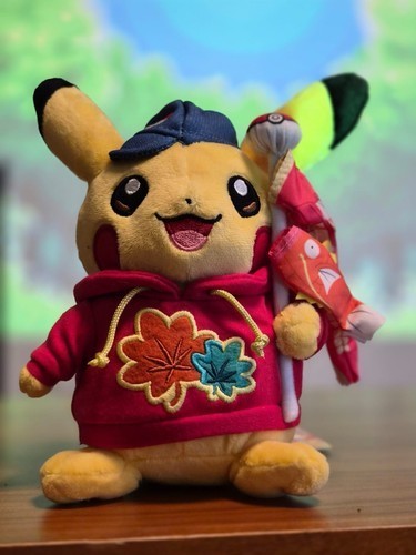Plush Pikachu & Flag Toy Pokemon Center Hiroshima Japan New Tags | USA Seller