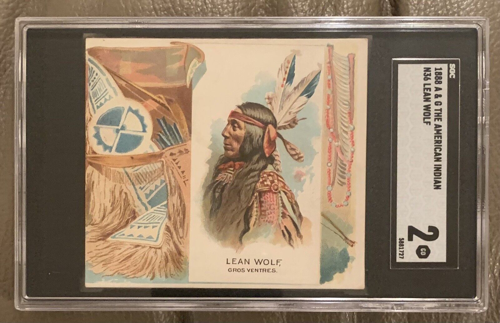 1888 ALLEN & GINTER N36 LEAN WOLF THE AMERICAN INDIAN SGC 2