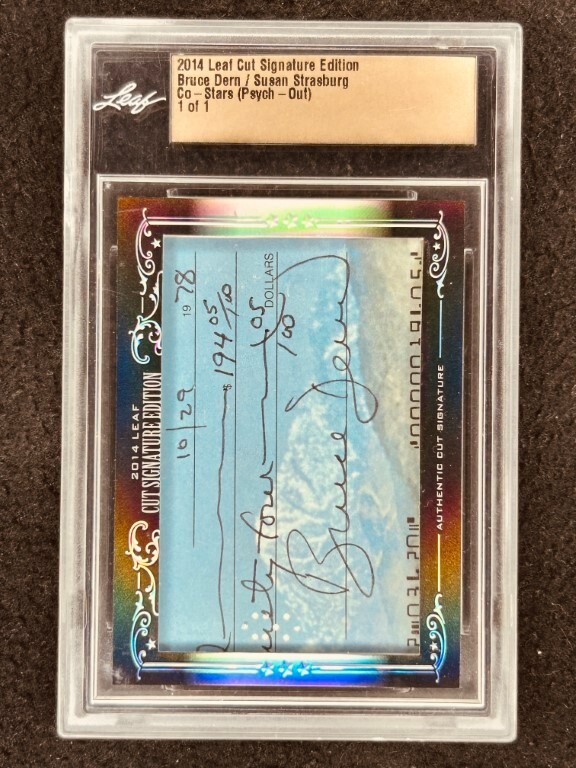 Bruce Dern & Susan Strasberg 2014 Leaf Cut Signature signed slab 1/1 Psych-Out