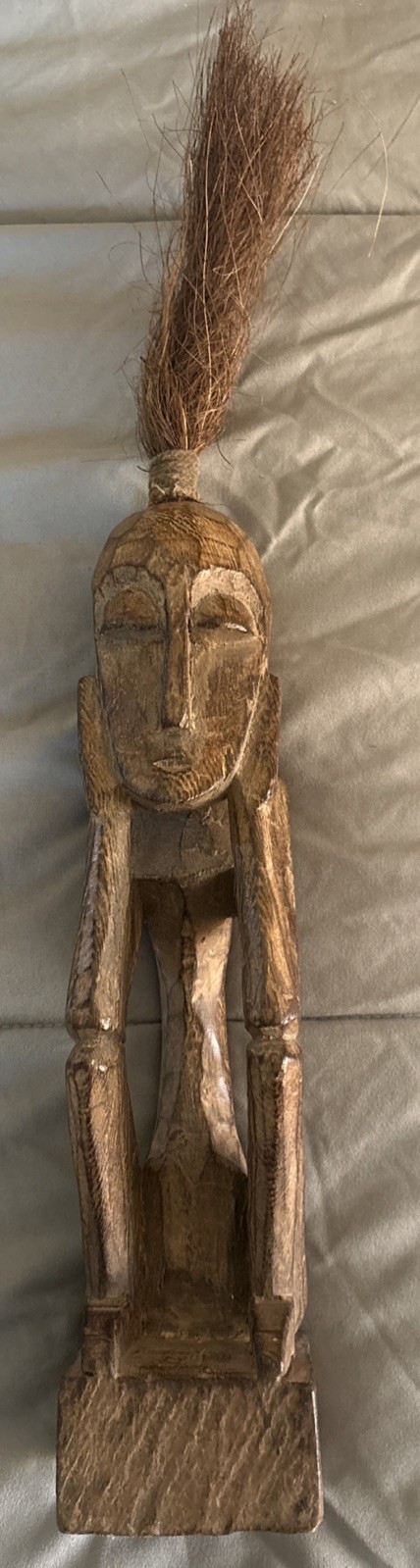 Crouching ancestor Protective figure Leti 17” early 20th century Indonesia EUC