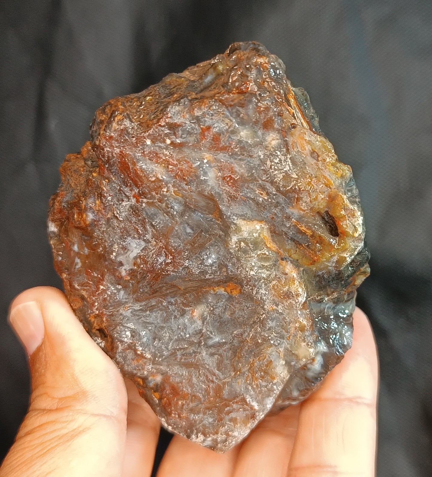 375g/0.83 lb turkish uncut  plume agate stone, customs duty included