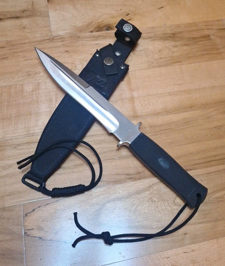 KATZ KNIVES - ALLEY KAT 8008 FIXED BLADE KNIFE BLACK KEATON HNDL MINT COND 