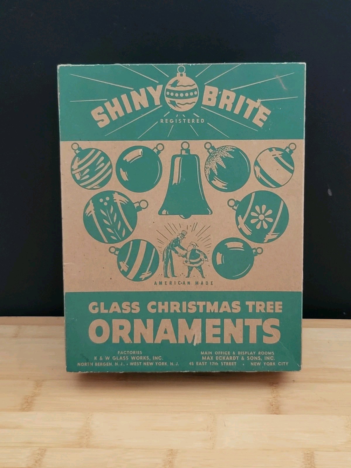 Vtg 1940s Shiny Brite Christmas Ornament 5400 Asst BOX & INSERT ONLY 8½x11