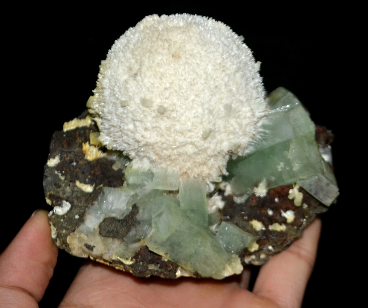 apophyllite green mesolite Mineral Specimen – India #1931