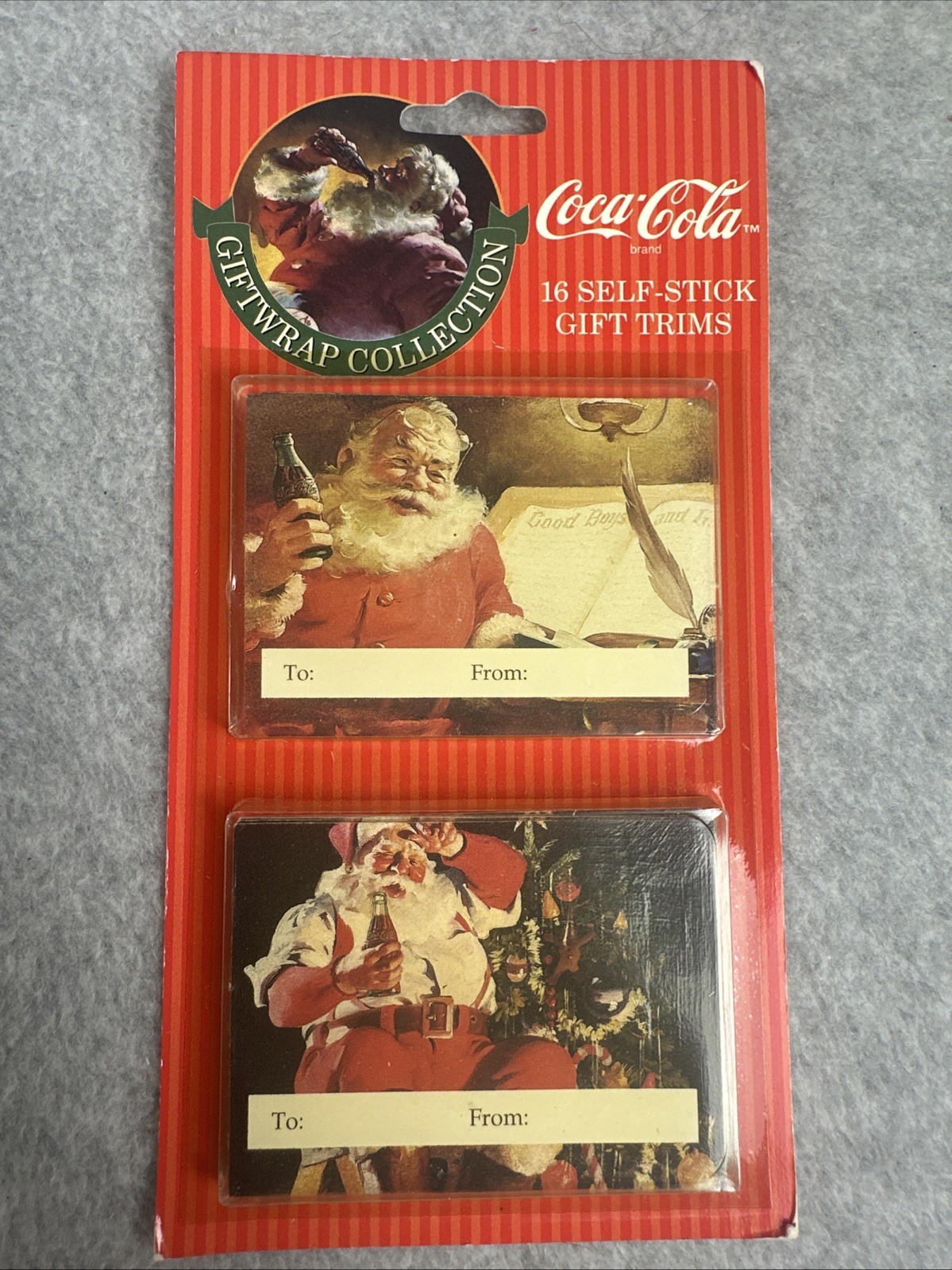 Vintage Coca Cola Gift Tags Set Of 16 Unopened New Old Stock Christmas Holidays