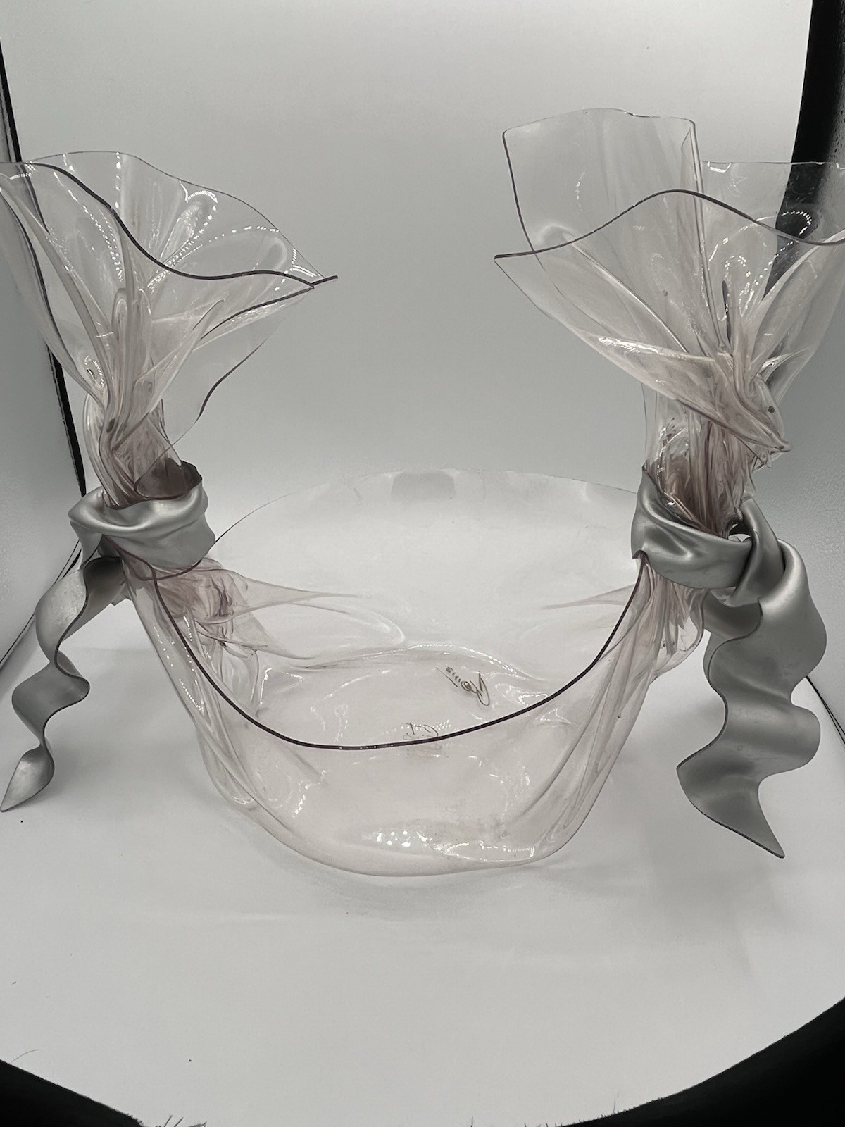 1990's CT Design Acryllic Lucite Bowl MCM Art Sculpture with 