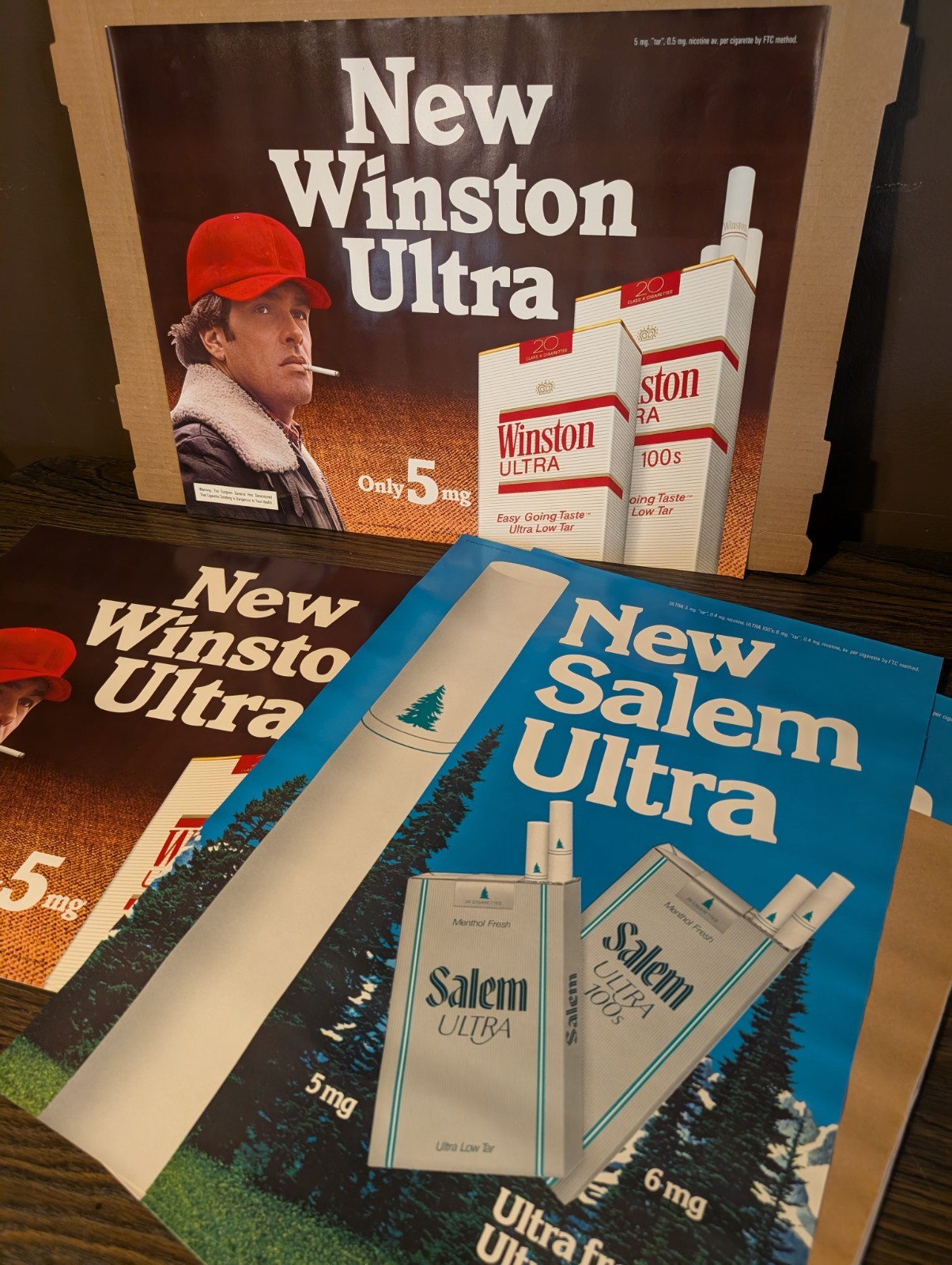 Vintage Cigarette NOS Posters Salem Winston 1980 61 Pcs