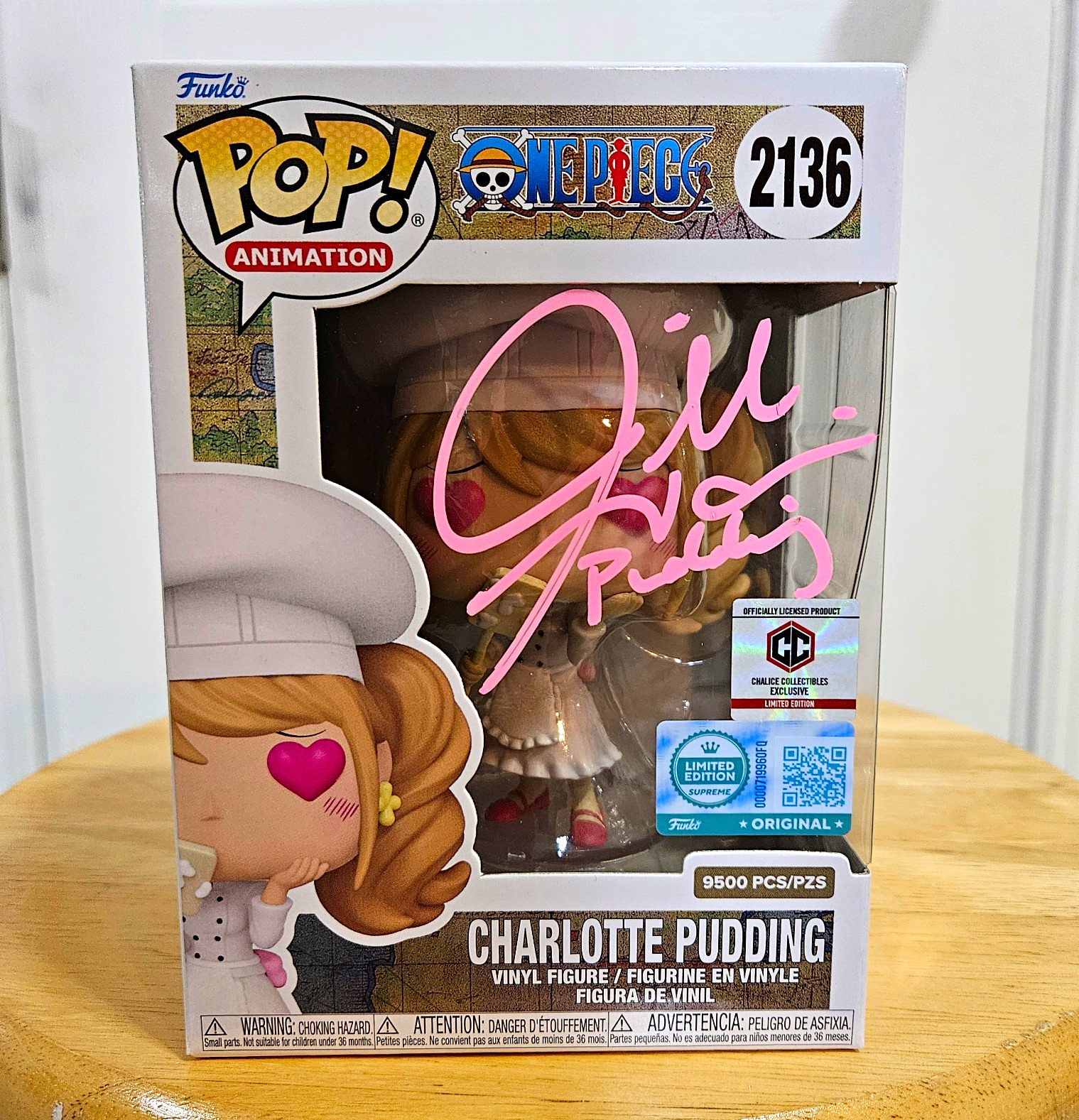 Jill Harris Signed Charlotte Pudding One Piece #2136  Funko JSA LE 9500