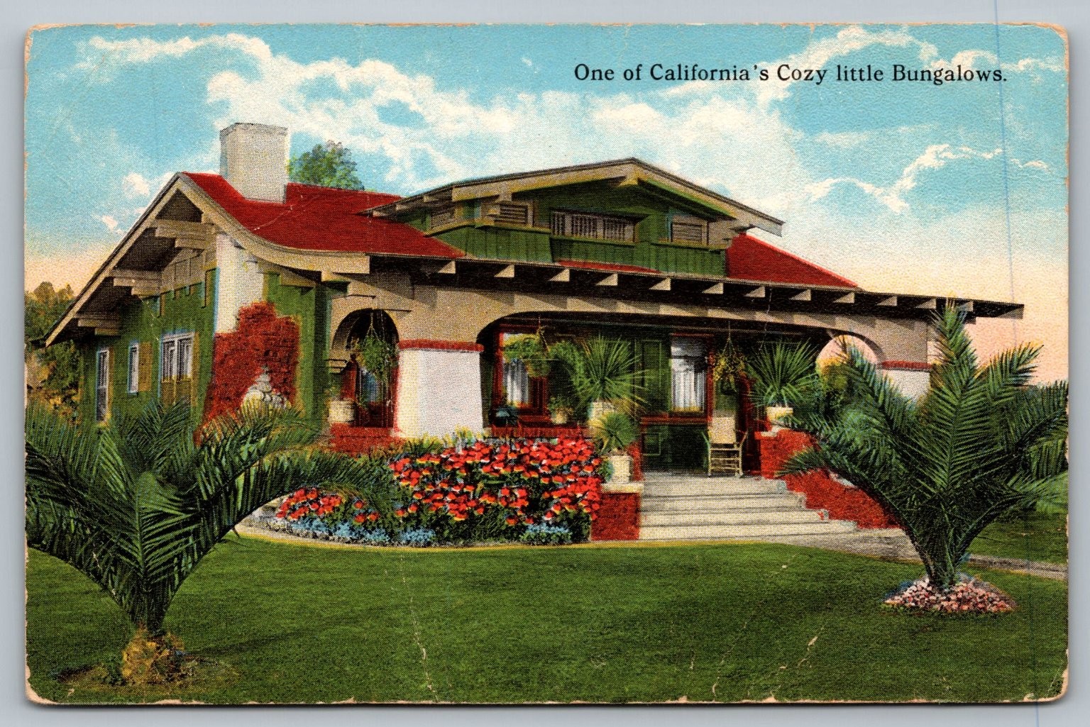 California Bungalow House Postcard c.1910s Los Angeles Arts & Crafts Home California Bungalow House Postcard c.1910s Los Angeles Arts & Crafts Home