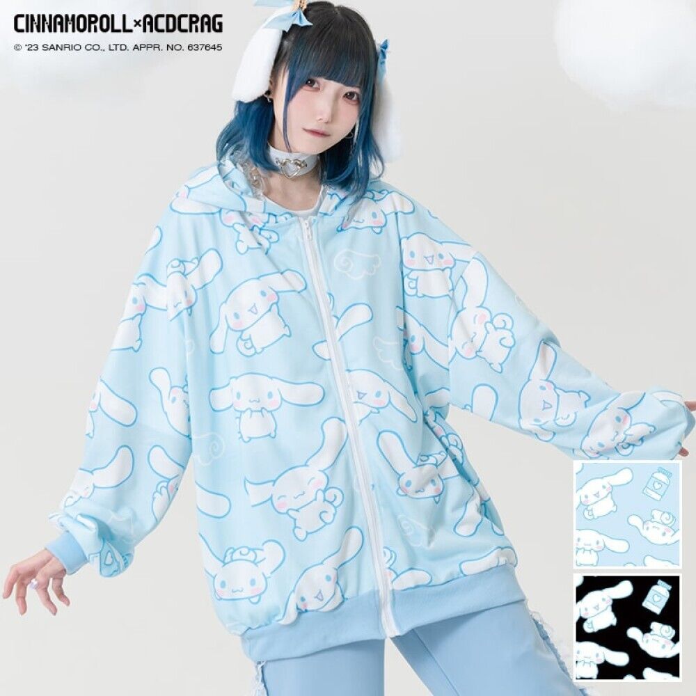 Sanrio Cinnamoroll Cinnamon Frill zip hoodie blue Japan original New ACDC RAG