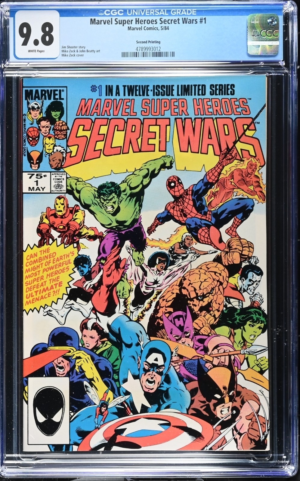 Marvel Super Heroes Secret Wars #1 1984 2nd Print Cgc 9.8 Rare Htf Pop 8
