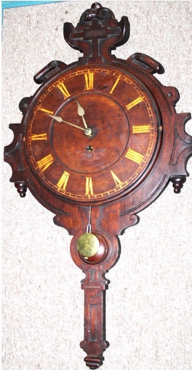 Unusual Walnut Victorian Regulator Clock
