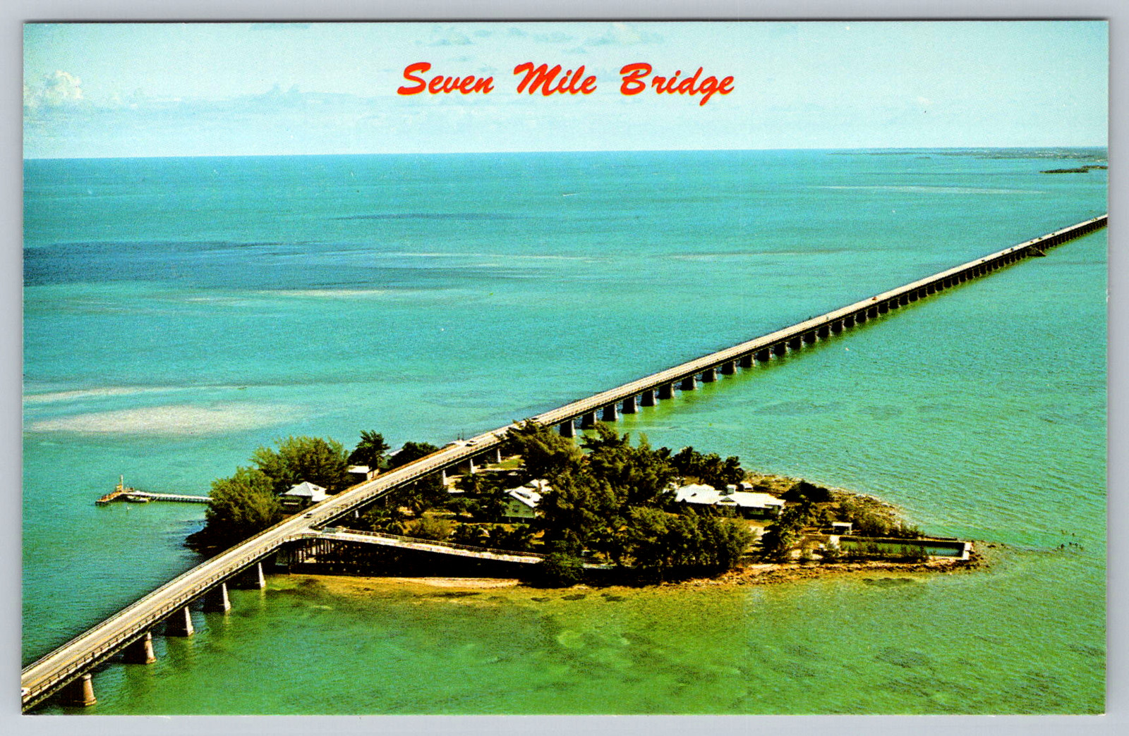 c1970s Seven Mile Bridge Florida Keys Living Reef Marathon Postcard