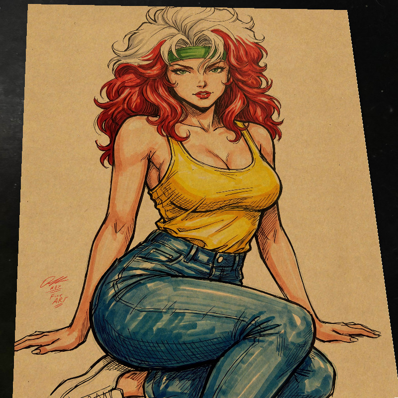 Rogue X-Men Art Print Signed 8.5x11 | Art by Keyeske