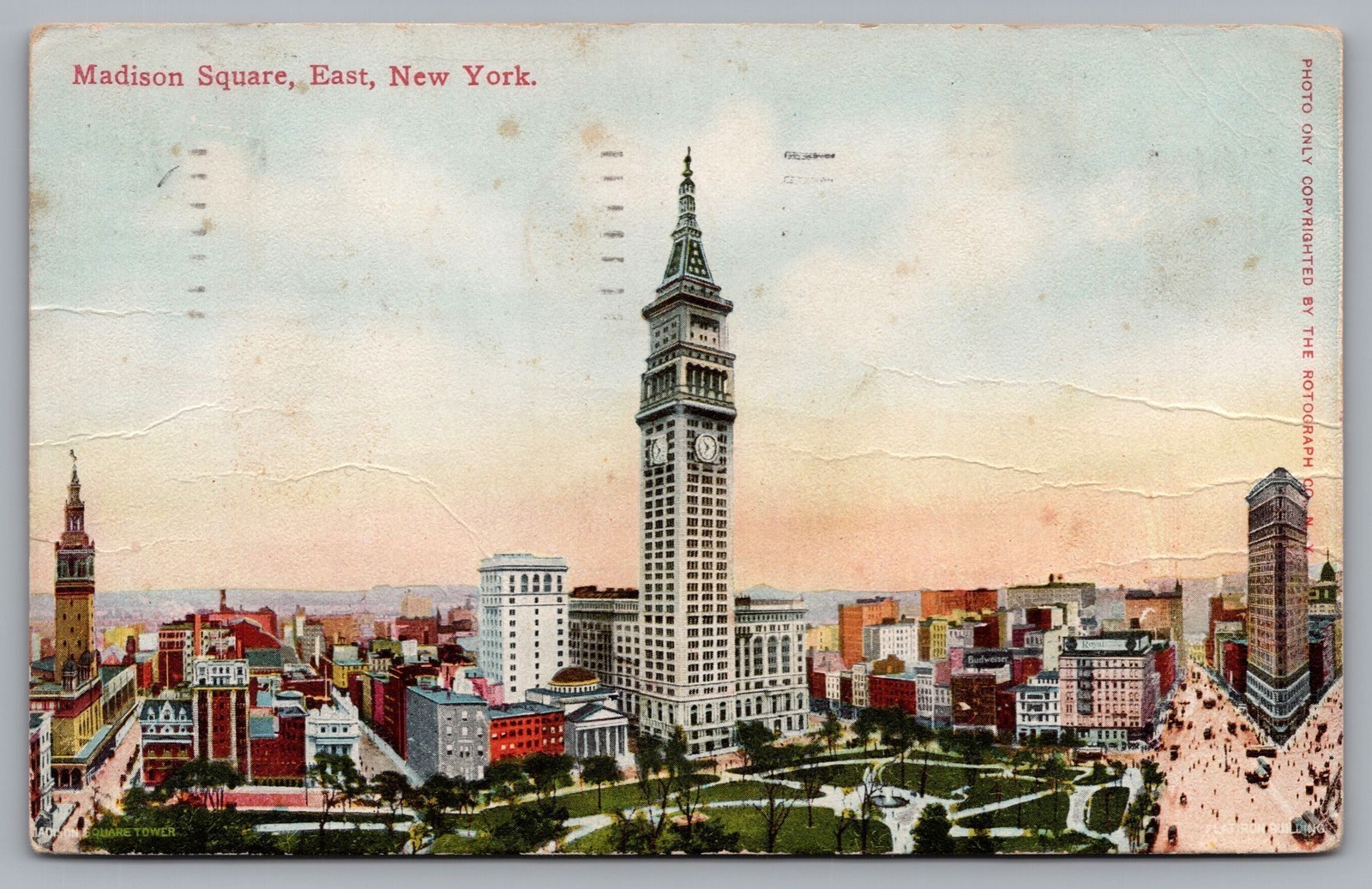 Madison Square East New York 1910 Park Vintage Postcard TS-281