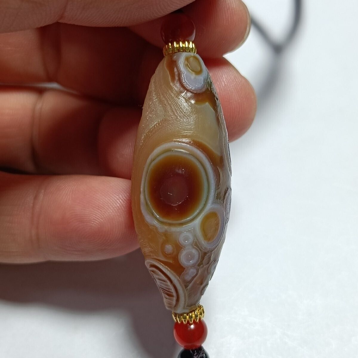 Rare China Inner Mongolia Gobi Eye Agate Stone ~100% Natural Designer  PFKL