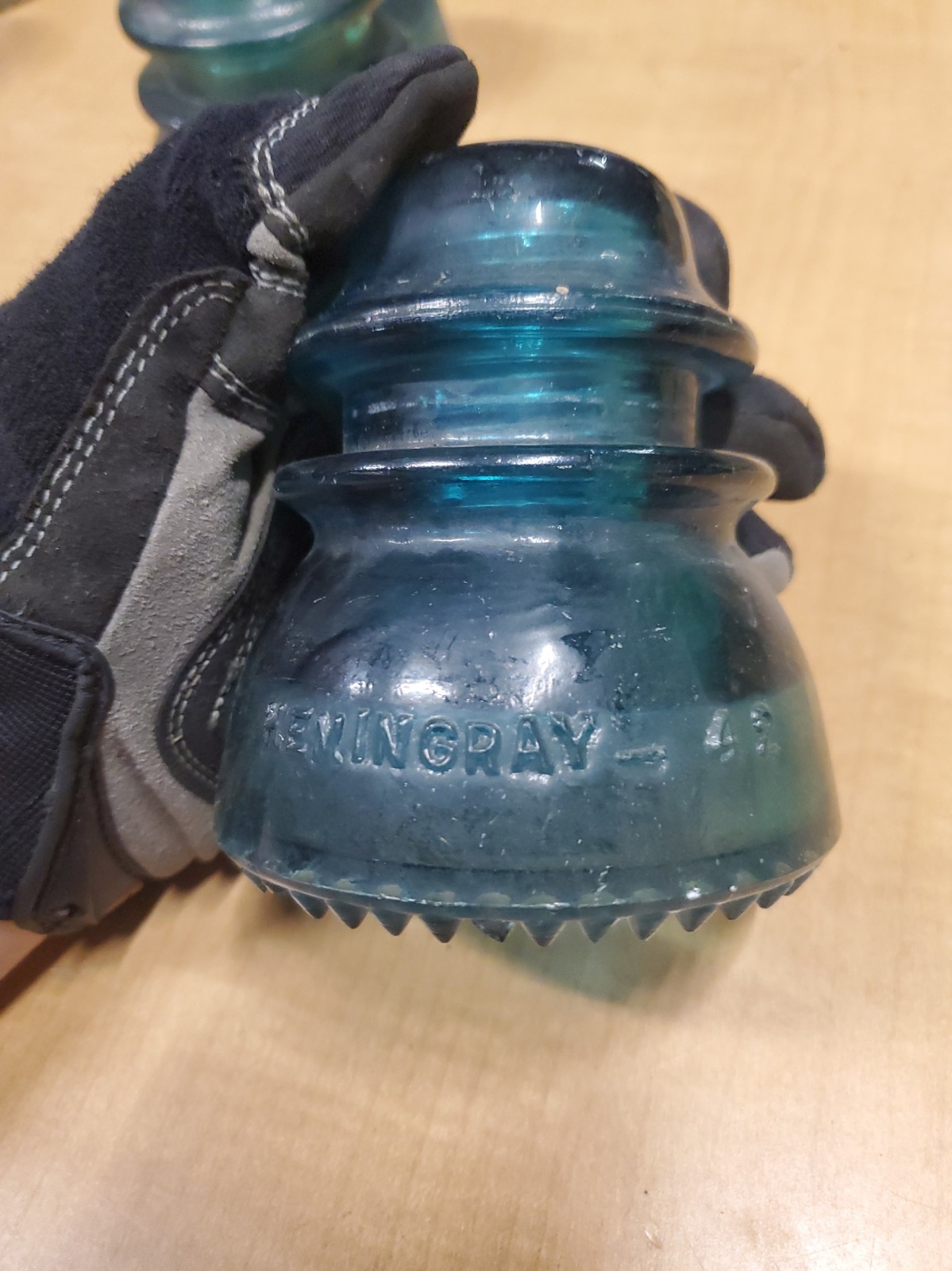 Antique Vintage Hemingray No 42 Predrilled Glass Insulator DIY Light Lamp