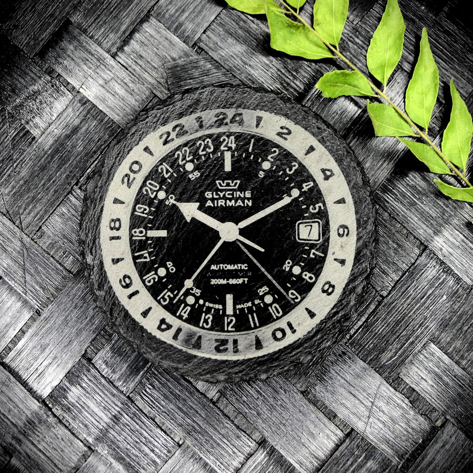 Glycine Airman 17 GMT Slate Coaster Brand New Hand Made Laser Engraved