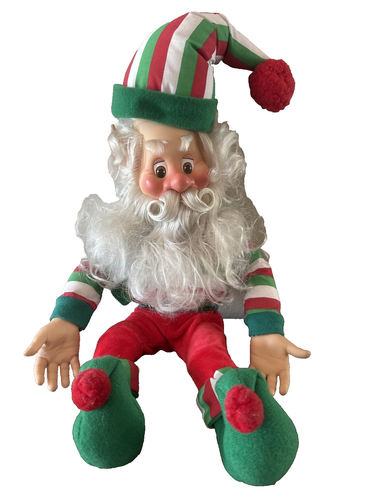 VTG Enesco Elf Doll North Pole Village Christmas Rubber Face Hands Zimnicki
