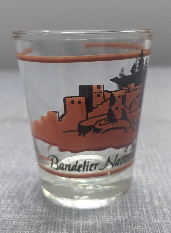 Bandelier National Monument Shot Glass New Mexico Cliff Dwellings Souvenir