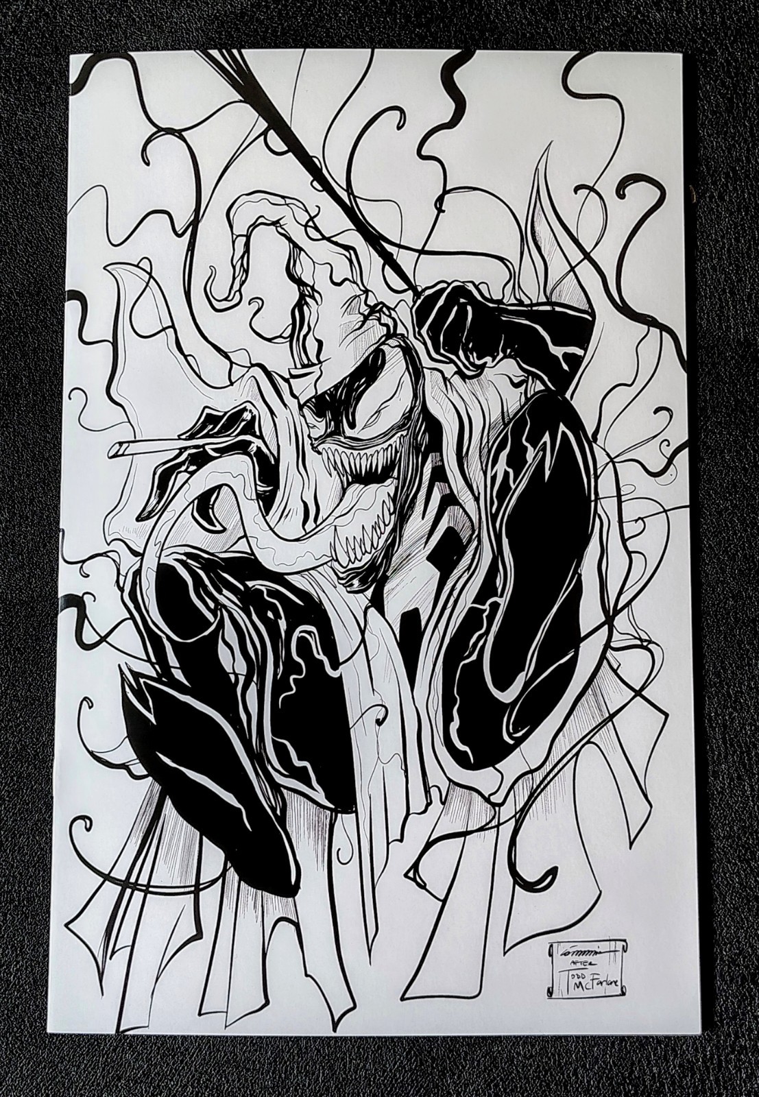 Gorkem Demir Venomized Wizard Magazine #1 Homage B&W Virgin Variant