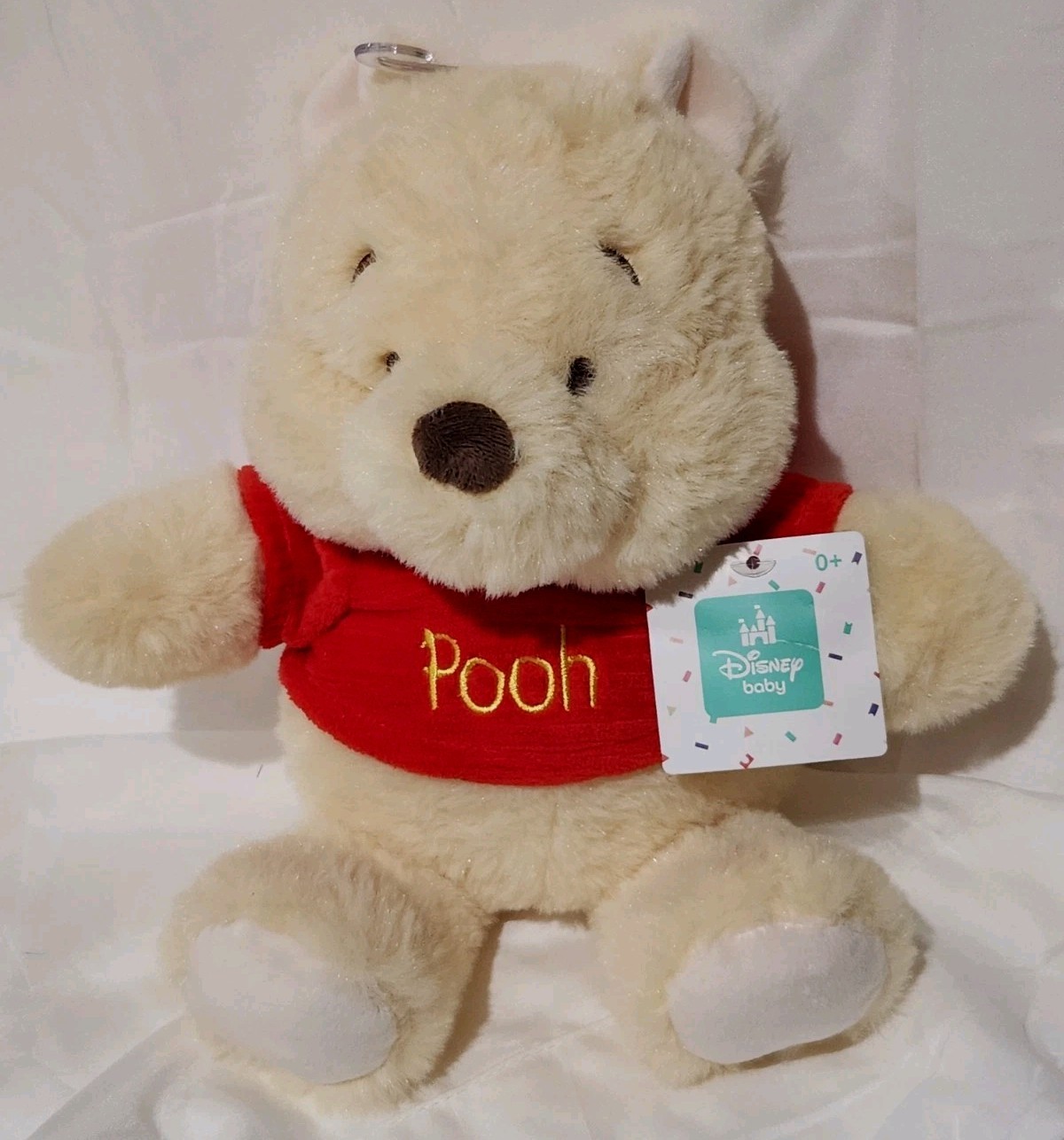 NEW Disney Baby Winnie the Pooh Rattle Plush Crinkle Ears Soft Cuddly Bear Teddy