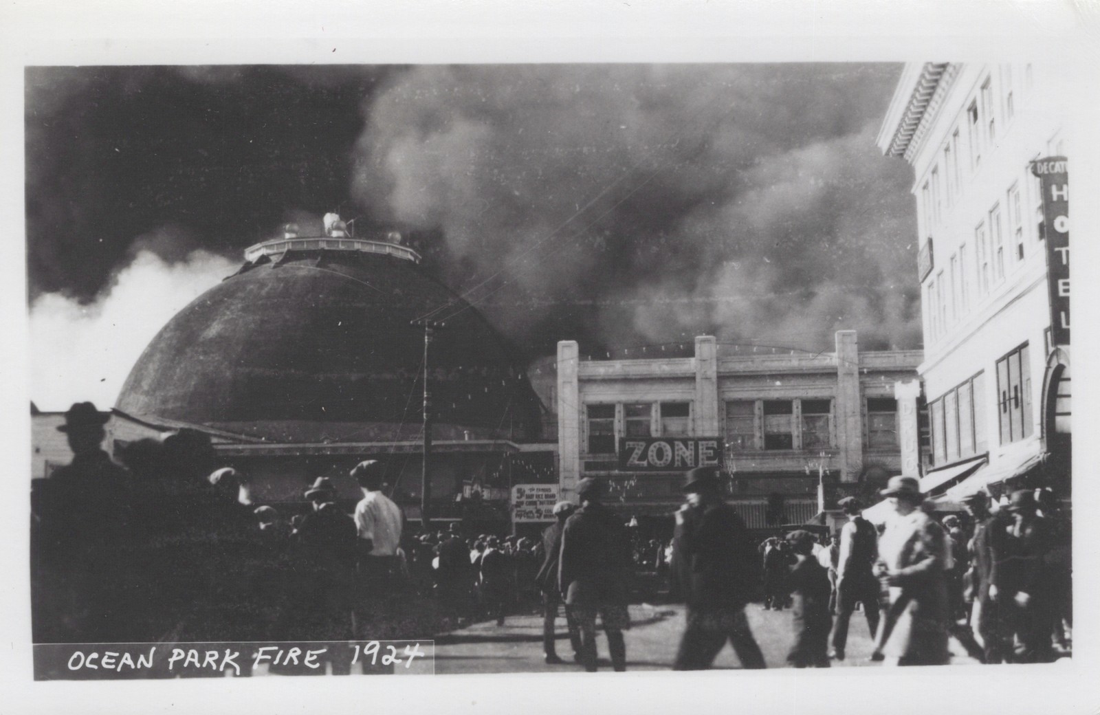 Ocean Park Fire 1924 RPPC Real Photo Postcard California Pier Disaster Zone