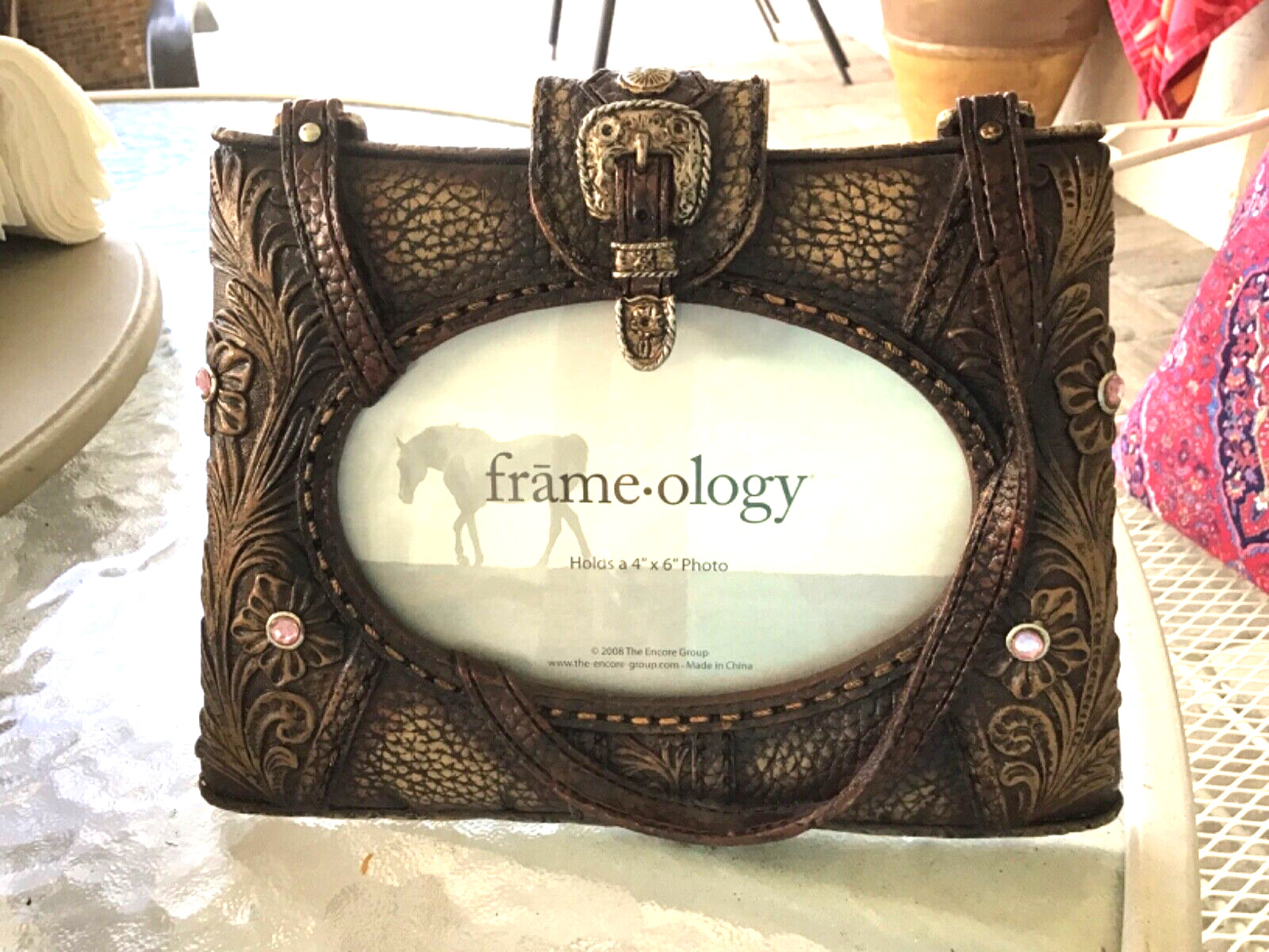 Vintage 1993 TERRAGRAFIC western purse Frame Ornate  Fit s 4x6 Photo
