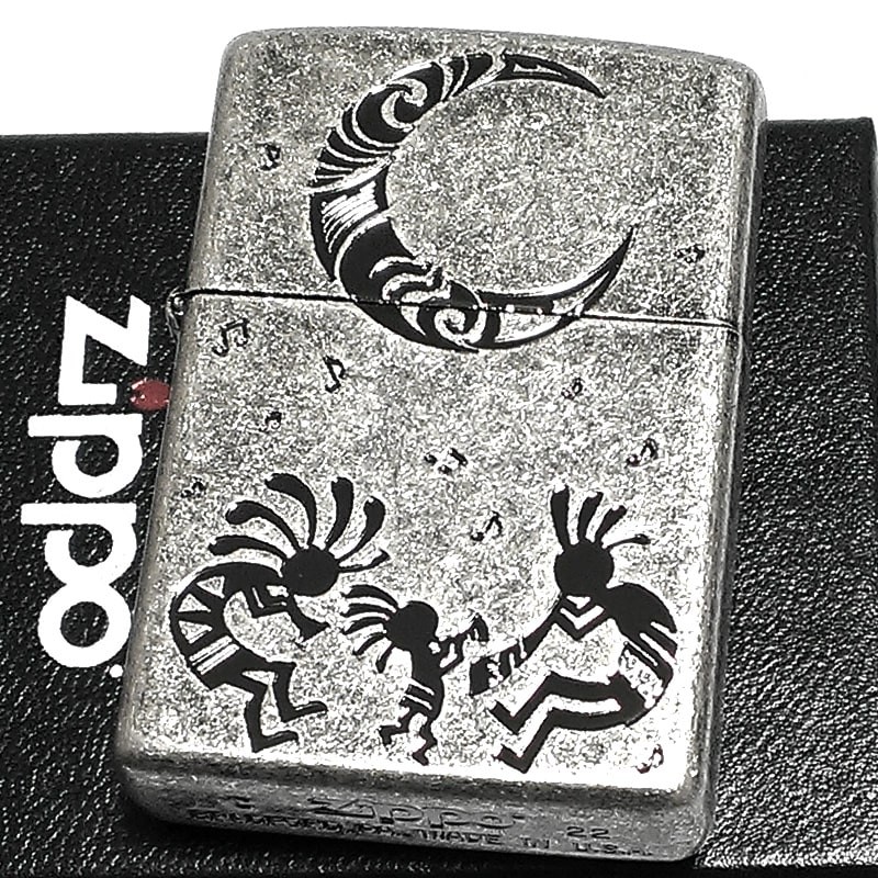 Zippo Lighter CASE ONLY Kokopelli Moon Lighter Amulet Silver Ibushi Sculpture