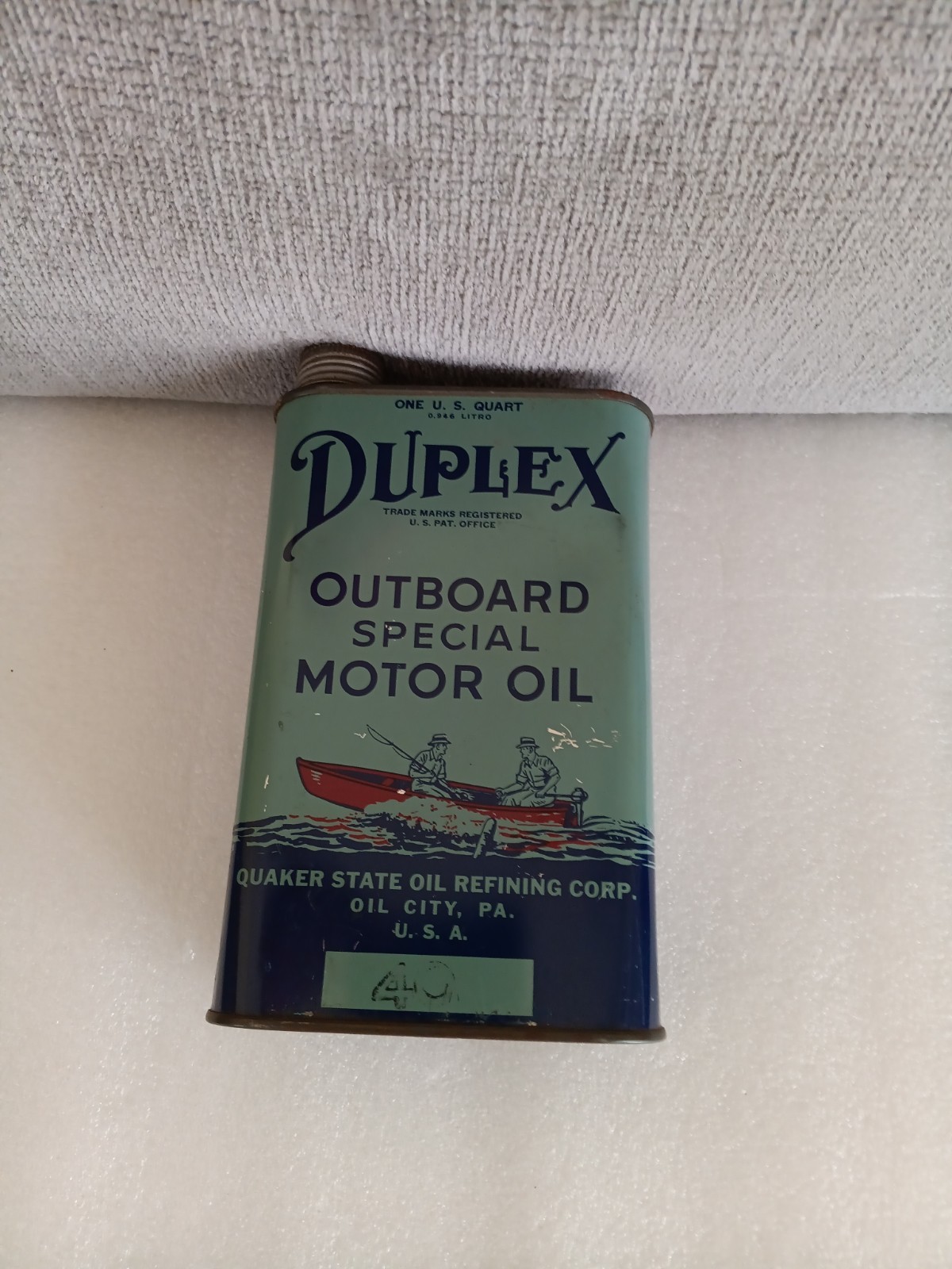 DUPLEX OUTBOARD SPECIAL MOTOR OIL 1 QUART CAN W/FEW SCRATCHES  ON PAINT