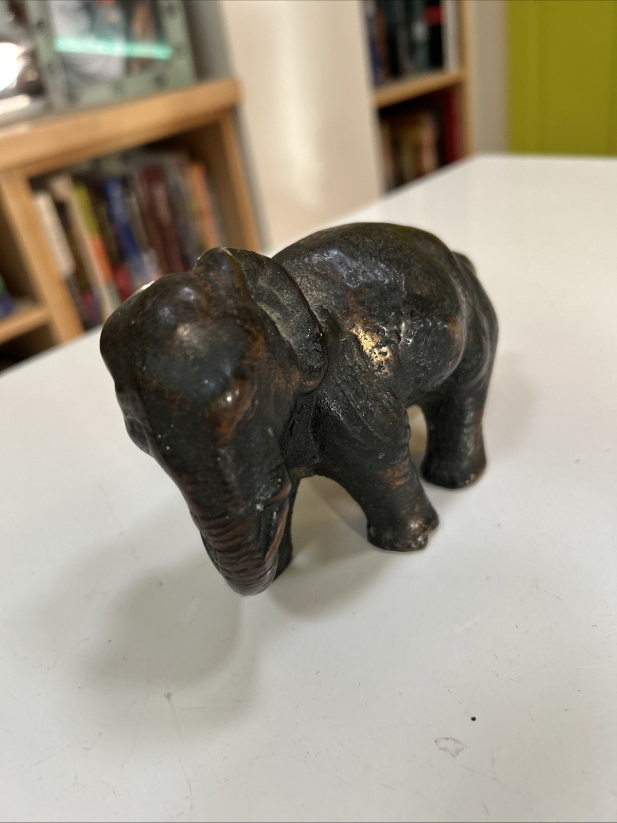 Cast Iron Elephant Figurine 4.25” By 5.5”