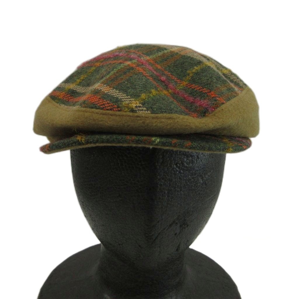 Borsalino Wool Tartan Check Hat Beige Men M 54cm AB (Ages 14+)