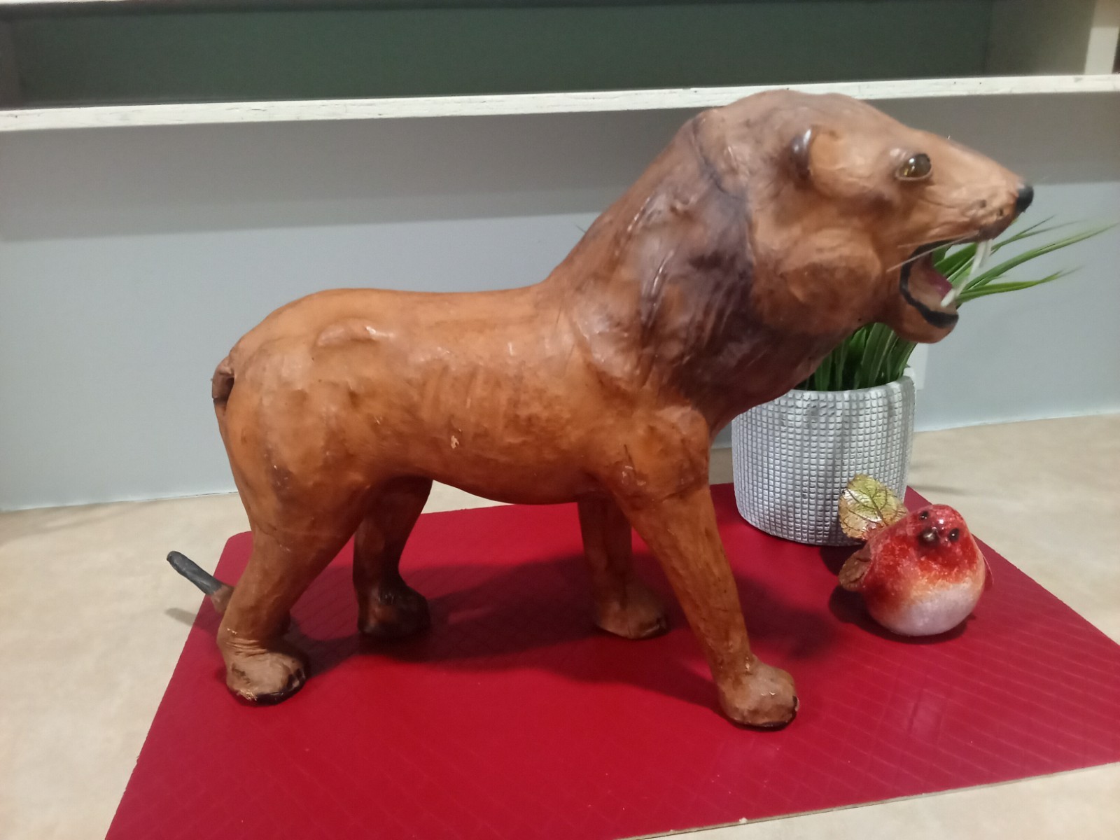Vintage Papier Mache Circus Lion Leo Figural Animal Toy Artisan Menagerie 10.5 Vintage Papier Mache Circus Lion Leo Figural Animal Toy Artisan Menagerie 10.5