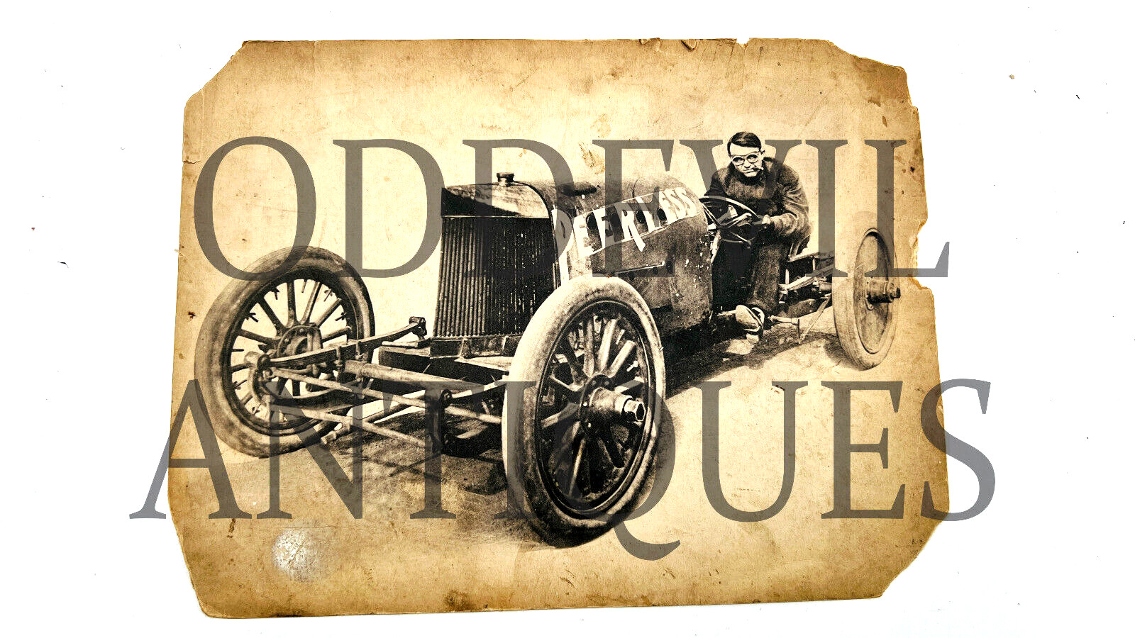 1904 Barney Oldfield Peerless Green Dragon car automobile racing cabinet photo