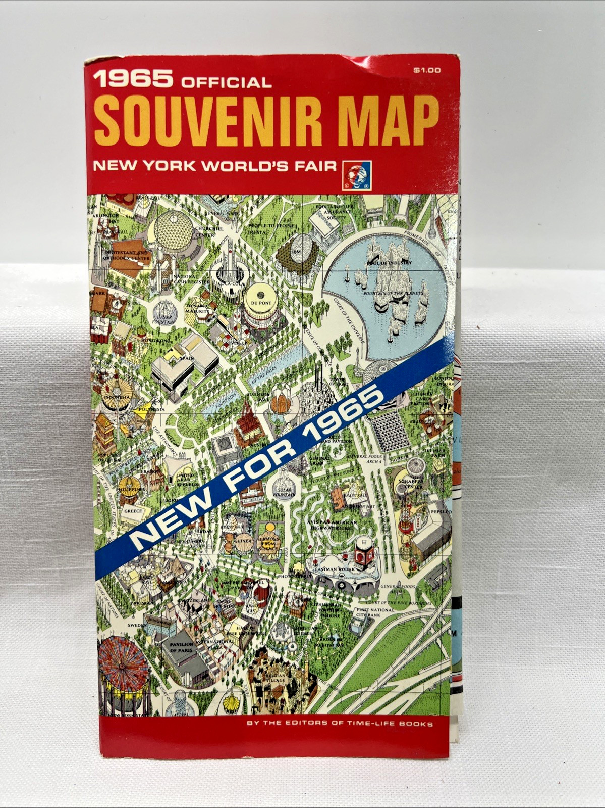 1964/1965 NEW YORK WORLD FAIR OFFICIAL SOUVENIR MAP VINTAGE TIME LIFE BOOKS