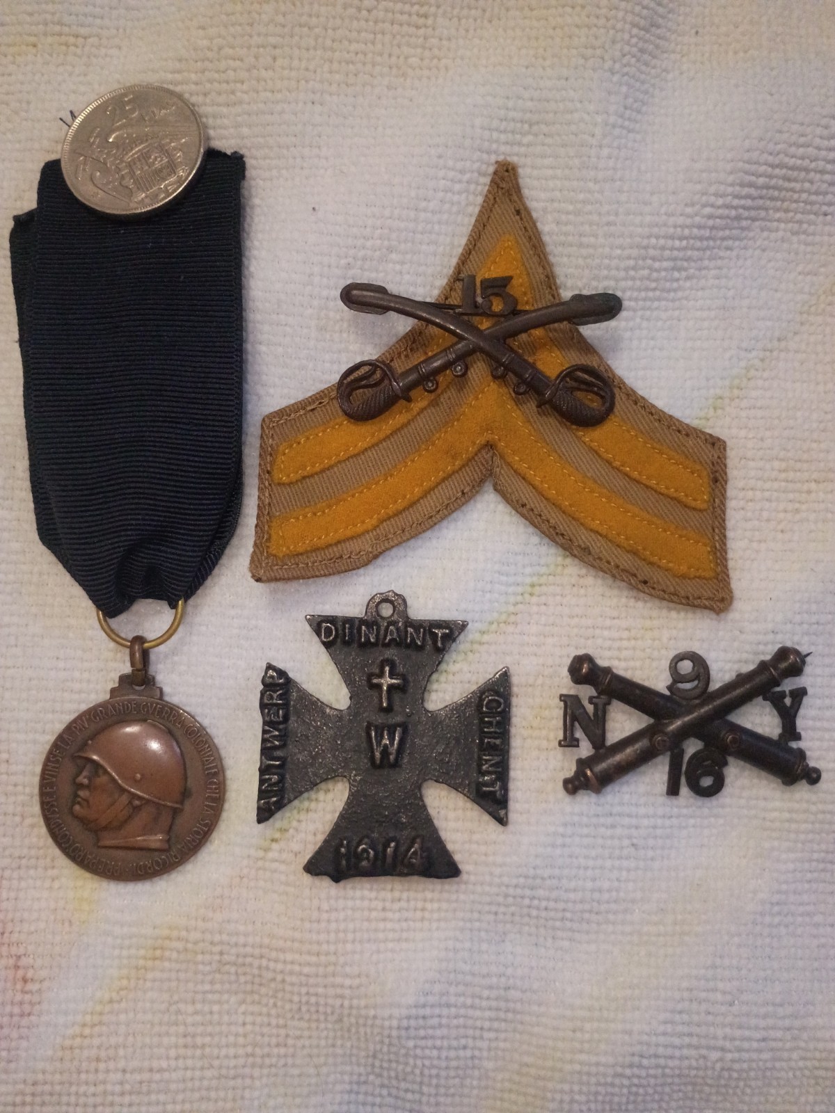 WW1 Era Military Medals Badges Lot of 5 WW1