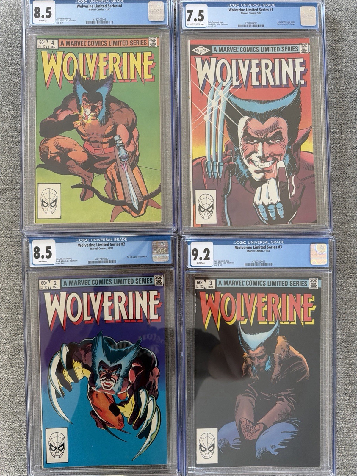 Wolverine Limited Series #1-4 Complete Set All CGC 1982- FRANK MILLER