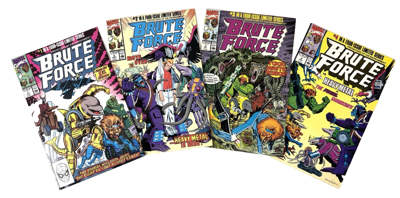 BRUTE FORCE #1-4 COMPLETE SERIES Marvel Comics 1990 #1 2 3 4  FULL Set UNREAD NM
