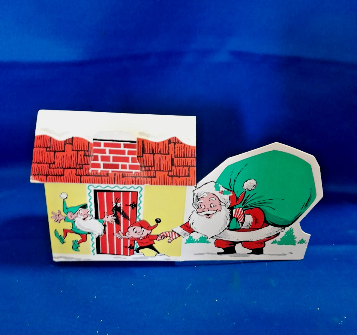 VINTAGE CARDBOARD CHRISTMAS CANDY CONTAINER NOS  MUST SEE