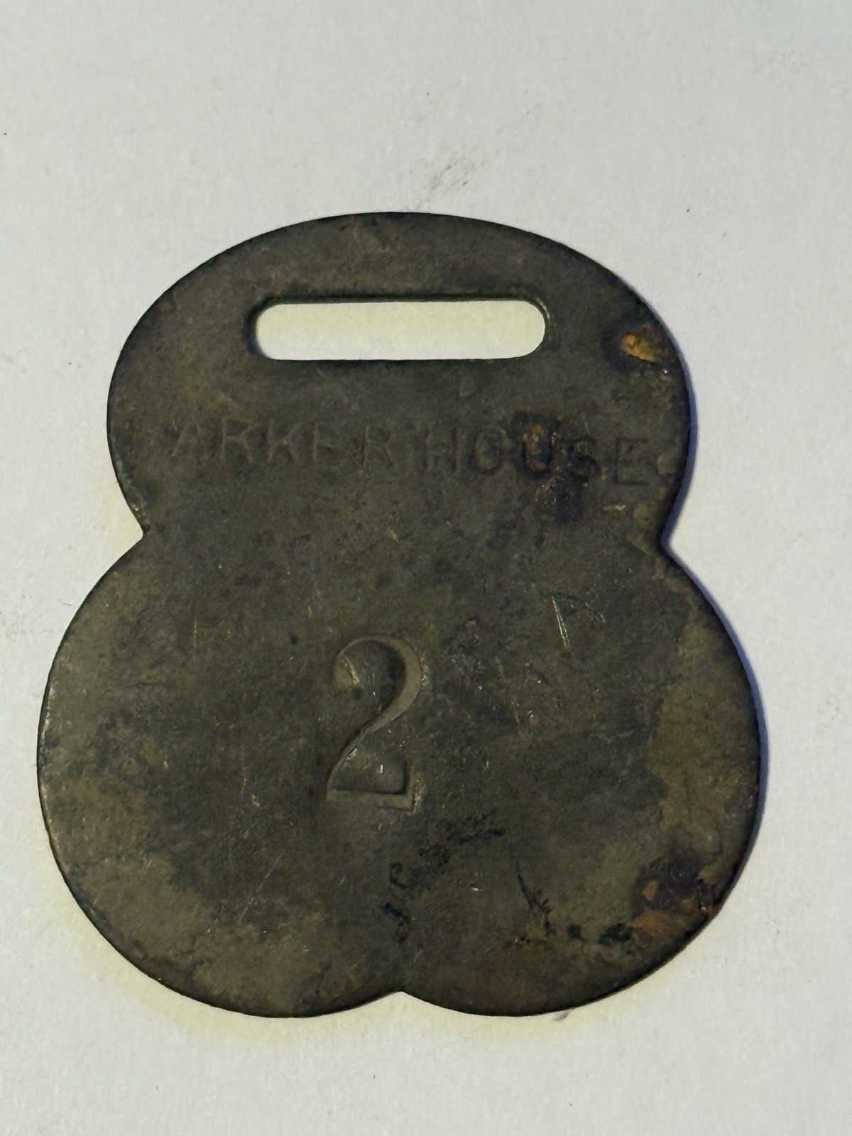VINTAGE ORIGINAL PARKER HOUSE KEY FOB BOSTON MASSACHUSETTS MA 1855