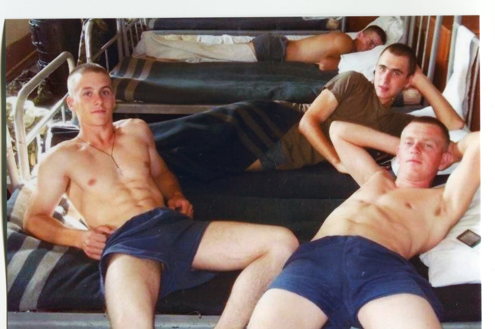 REPRINT 2000's Shirtless Handsome young man gay russian Soldiers vtg photo REPRINT 2000's Shirtless Handsome young man gay russian Soldiers vtg photo